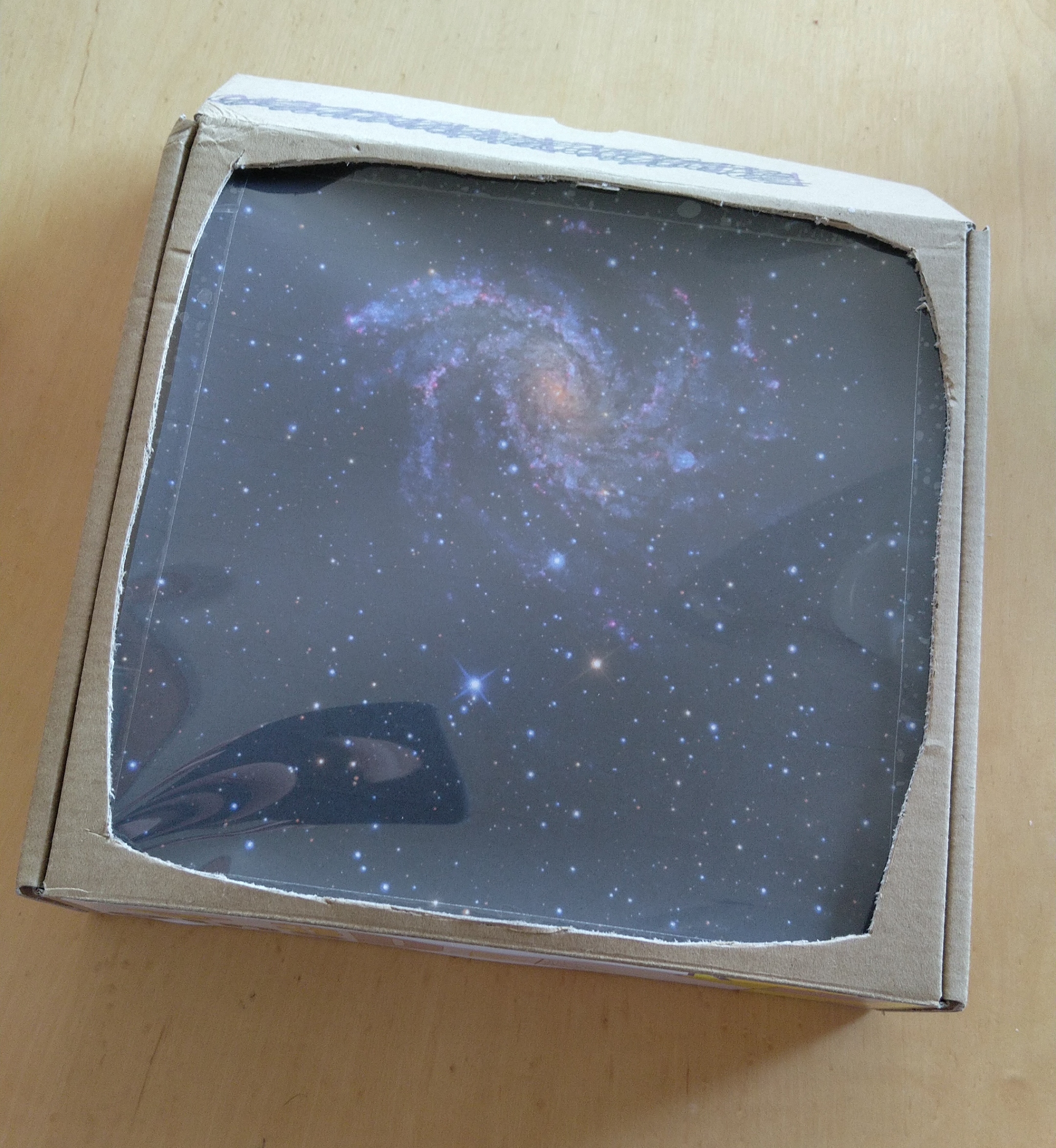 cardboard view screen showing stars